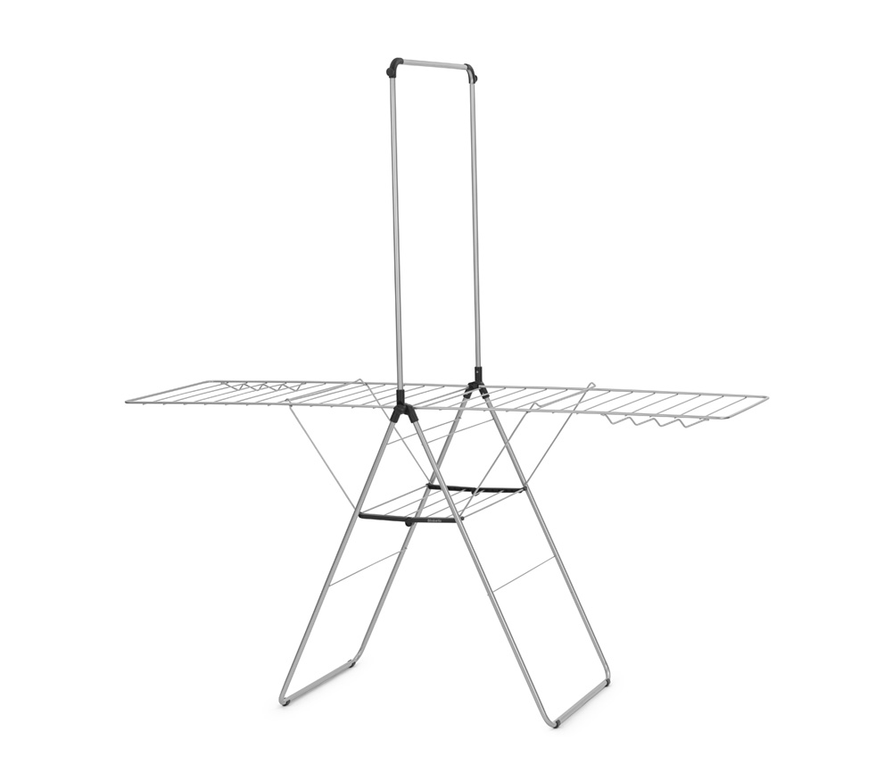 ブラバンシア　ハングオン ドライングラック 室内物干し 3回の洗濯分 25M 物干し竿付き メタリックグレイ