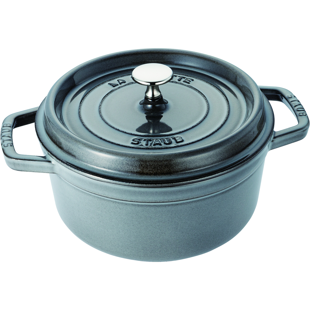 staubピコ・ココット40509-3071102218ｺｺｯﾄ ﾗｳﾝﾄﾞ 22cm ｸﾞﾚｰ